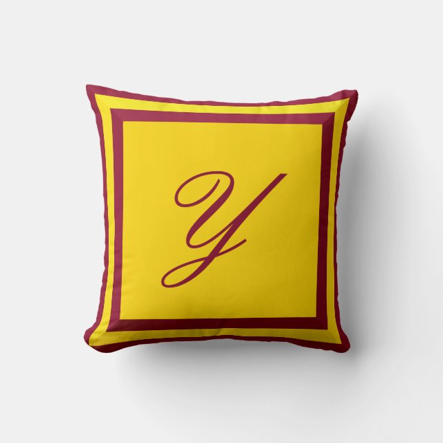  Bourgogne en goudmonogram Pillow Kussen (Voorkant)