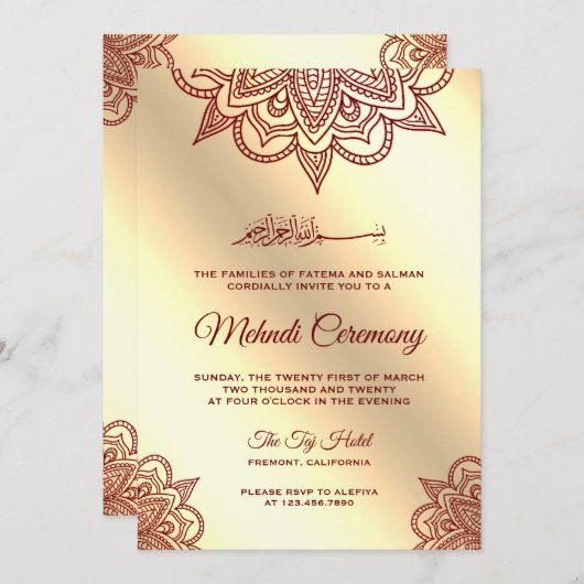 Bourgogne en goudmoslimmoslimplechtigheid kaart (Voorkant / Achterkant)