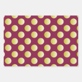 Bourgogne en goudpolkadots inpakpapier vel (Voorkant 3)
