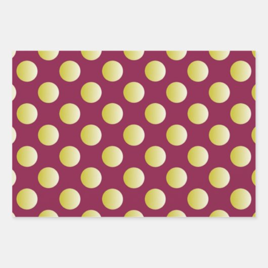 Bourgogne en goudpolkadots inpakpapier vel (Voorkant 3)