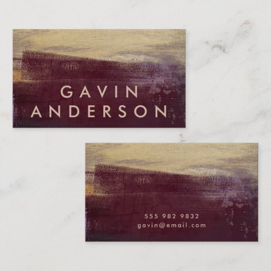 Bourgogne en goudvormig elegant Visitekaartje (Voorkant / Achterkant)