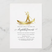 Bourgogne en goudwijn - Vrijgezellenfeest Folie Uitnodiging (Achterkant)