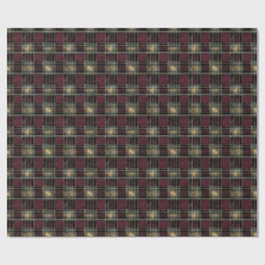Bourgogne en Green Plaid – Rustiek vakantiegeschen Cadeaupapier (Vlak)