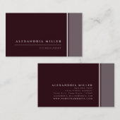 Bourgogne en grijs met strepen | Beroepsbeoefenaar Visitekaartje (Voorkant / Achterkant)