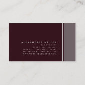 Bourgogne en grijs met strepen | Beroepsbeoefenaar Visitekaartje (Achterkant)