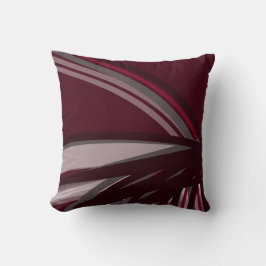 Bourgogne en grijs modern organisch lineair ontwer kussen