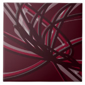 Bourgogne en grijze Abstracte ribbons | Groot Tegeltje (Voorkant)