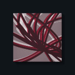 Bourgogne en grijze Abstracte ribbons | Schaduwen  Canvas Afdruk<br><div class="desc">Stijlvol, modern bogundy en grijs design met abstracte linten in schaduwen en licht. U kunt aanpassen door de achtergrondkleur en/of lijnkleur te veranderen. Selecteer 'aanpassen' en navigeer naar de sectie van lagen om het afbeelding of de te uitzichten en verander de achtergrondkleur of de kleur van de lijnrand om uw...</div>
