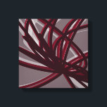 Bourgogne en grijze Abstracte ribbons | Schaduwen  Canvas Afdruk<br><div class="desc">Stijlvol, modern bogundy en grijs design met abstracte linten in schaduwen en licht. U kunt aanpassen door de achtergrondkleur en/of lijnkleur te veranderen. Selecteer 'aanpassen' en navigeer naar de sectie van lagen om het afbeelding of de te uitzichten en verander de achtergrondkleur of de kleur van de lijnrand om uw...</div>
