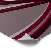 Bourgogne en grijze Abstracte ribbons | Schaduwen Poster (Hoek)