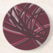 Bourgogne en grijze Abstracte ribbons Zandsteen Onderzetter (Voorkant)