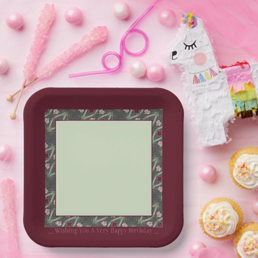 Bourgogne en groen papieren bordje (Feest)