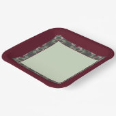 Bourgogne en groen papieren bordje (Gebogen)