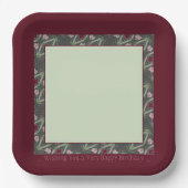 Bourgogne en groen papieren bordje (Voorkant)