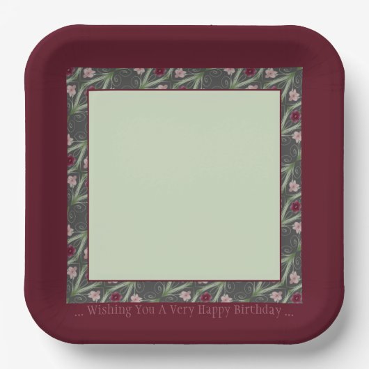 Bourgogne en groen papieren bordje (Voorkant)