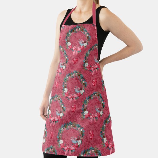 Bourgogne en groene kerst, geschreeuw en kardinaal schort (Insitu)