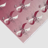 Bourgogne en ivoren lint met vlinder tissuepapier (Detail)