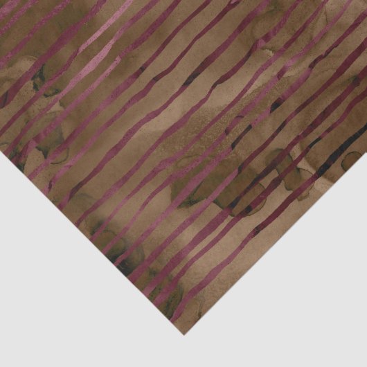 Bourgogne en koper gestreept patroon tissuepapier (Detail)