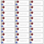 Bourgogne en Navy Blue Gastennaam Adresetiketten Sticker (Voorkant)