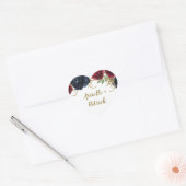 Bourgogne en Navy Blue Gold Wedding Favor Stickers (Envelop)
