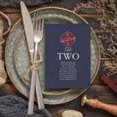 Bourgogne en Navy Blue Wedding Zittingkaart