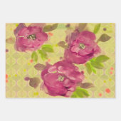 Bourgogne en Olijf met Crème Wrapping Paper (Voorkant)