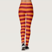 Bourgogne en Oranje strepen Leggings (Achterkant)