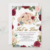 Bourgogne en peach Floral Pumpkin Vrijgezellenfees Kaart (Voorkant)