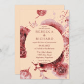 Bourgogne en Peach wonderbaarlijk huwelijk Kaart (Voorkant / Achterkant)