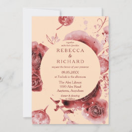 Bourgogne en Peach wonderbaarlijk huwelijk Kaart