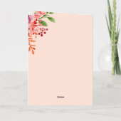 Bourgogne en perzik bloemboeket Moederdag Folie Wenskaart (Achterkant)