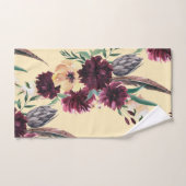 Bourgogne en perzik Hedendaagse Bloemen Badhanddoe Bad Handdoek (Handdoek)