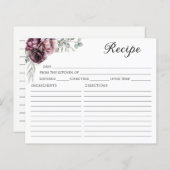 Bourgogne en Plum Herfst Bloemen Recept Kaart (Voorkant / Achterkant)