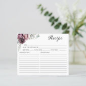 Bourgogne en Plum Herfst Bloemen Recept Kaart (Staand voorkant)