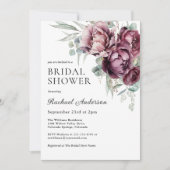 Bourgogne en Plum Herfst Bloemen Vrijgezellenfeest Kaart (Voorkant)