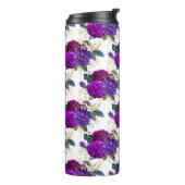 Bourgogne en Pruim Paarse  Bloemen Thermosbeker (Gedraaid links)