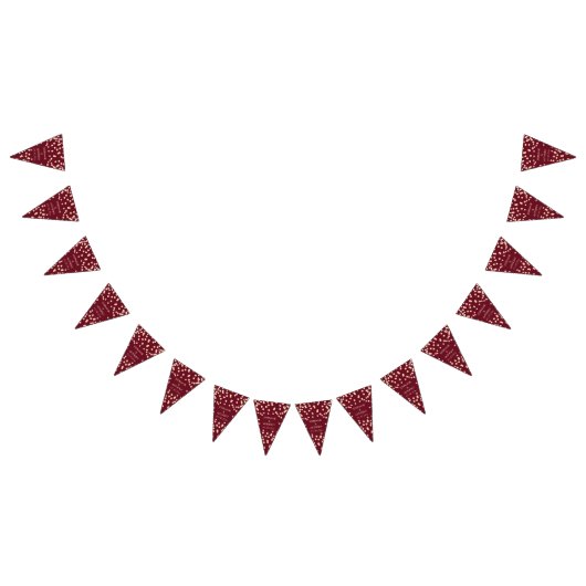 Bourgogne en Roos Gold Confetti Wedding Vlaggetjes (Alle)