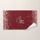 Bourgogne en Roos Gold Glitter Family Monogramed Bad Handdoek (Handdoek)