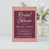 Bourgogne en Roos Gold Glitter Vrijgezellenfeest Kaart (Staand voorkant)