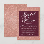 Bourgogne en Roos Gold Glitter Vrijgezellenfeest Kaart (Voorkant / Achterkant)