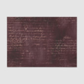 Bourgogne en Roos Gold kalligrafie Tissuepapier (Voorkant)