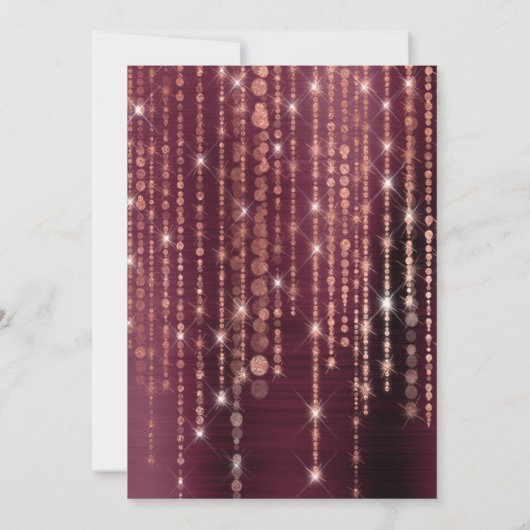 Bourgogne en Roos Gold Sweet 16 Save the Date Kaart (Achterkant)