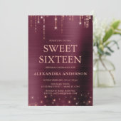 Bourgogne en Roos Goud Sweet Zestien Verjaardag Kaart (Staand voorkant)