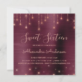 Bourgogne en Roos Goud Sweet Zestien Verjaardag Kaart (Voorkant)