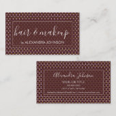 Bourgogne en Roos Gouden Haar en Make-up Visitekaartje (Voorkant / Achterkant)