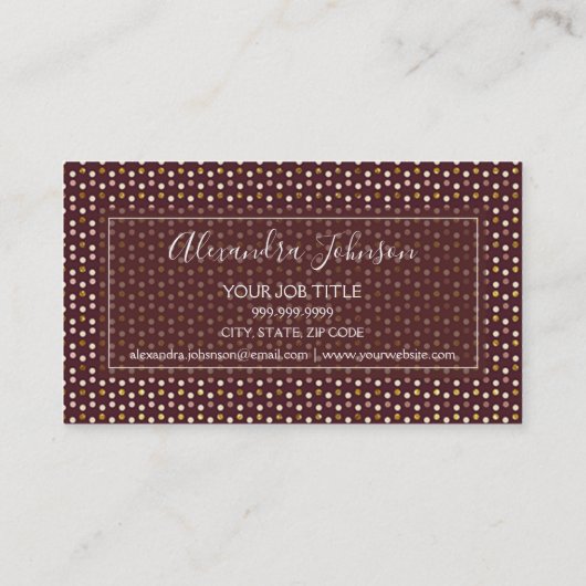 Bourgogne en Roos Gouden Haar en Make-up Visitekaartje (Achterkant)