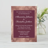 Bourgogne en Roos gouden Herfst Leaf Wedding Kaart (Staand voorkant)