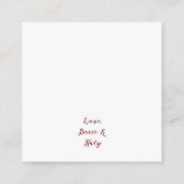 Bourgogne en Roos op groen huwelijk Informatiekaartje (Achterkant)