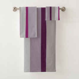 Bourgogne en roze Abstracte strepen Bad Handdoek