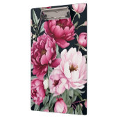 Bourgogne en roze bloemen op zwart klembord (Links)